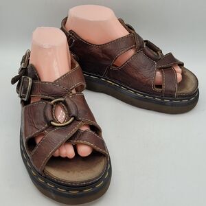 Vintage 90s Dr. Martens Leather O Ring Fisherman Sandals Size 8